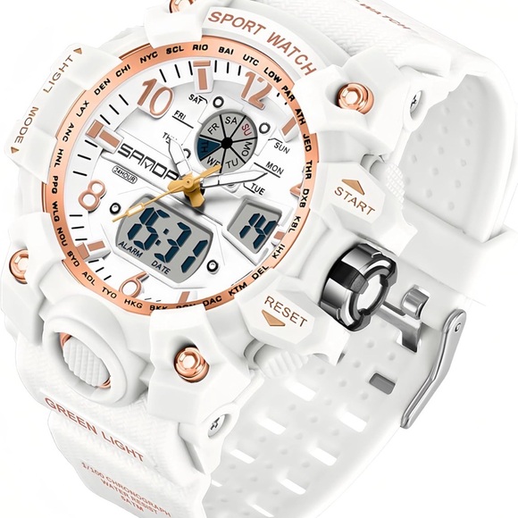 Accessories - White and Rose Gold Waterproof and Shockproof Sports Watch